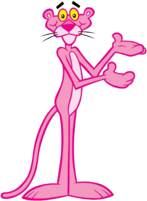 Pink Panther - Pink Cartoon Characters (307x457), Png Download