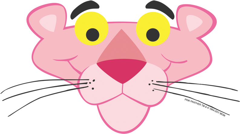 Pink Panther Face Juniors T-shirt - Pink Panther (864x478), Png Download