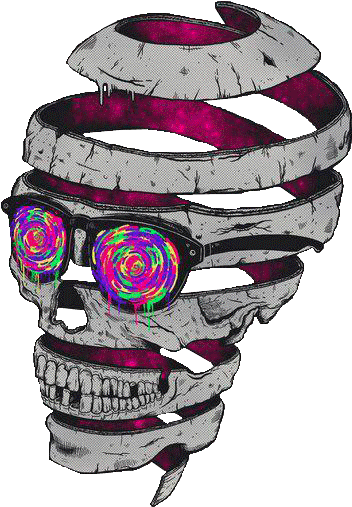 Tumblr Skull Face, Psychedelic Art, Smokers, Dashboards, - Calavera (460x593), Png Download