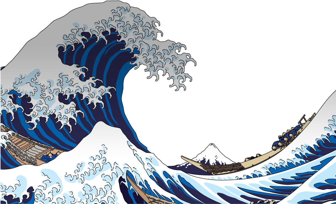 Japanese Wave Png - Great Wave Off Kanagawa (kanagawa Oki Nami Ura), From (1180x821), Png Download