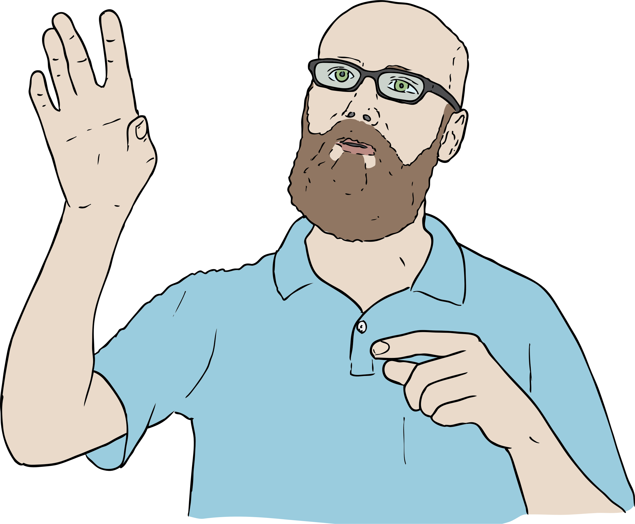 Graphic Stock Lambert Hand Up Big Image Png - Man Talking Clipart (2400x1978), Png Download