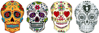 Transparent, Skull, And Overlay Image - Sugar Skull Small Tattoo (500x500), Png Download