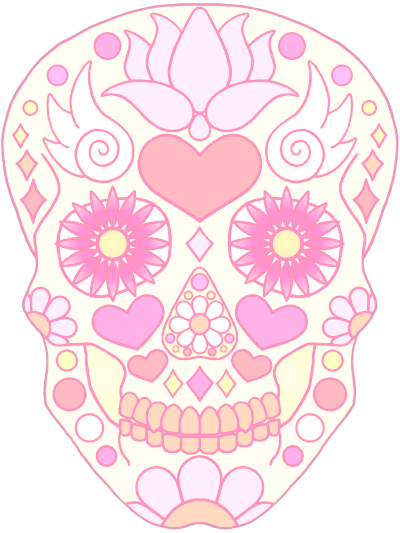 Day Of The Dead, Lovely, Mexico, Pink, Skull - Calavera (400x533), Png Download