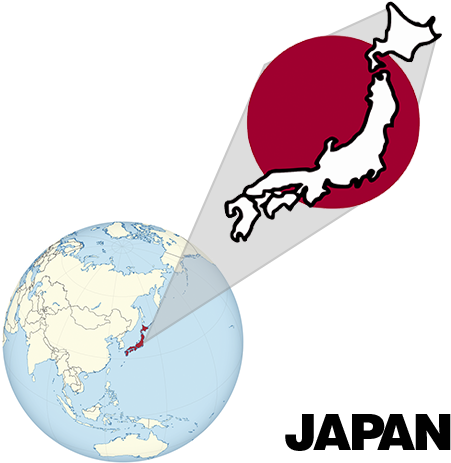 Japan - Japan Flag Map (472x472), Png Download