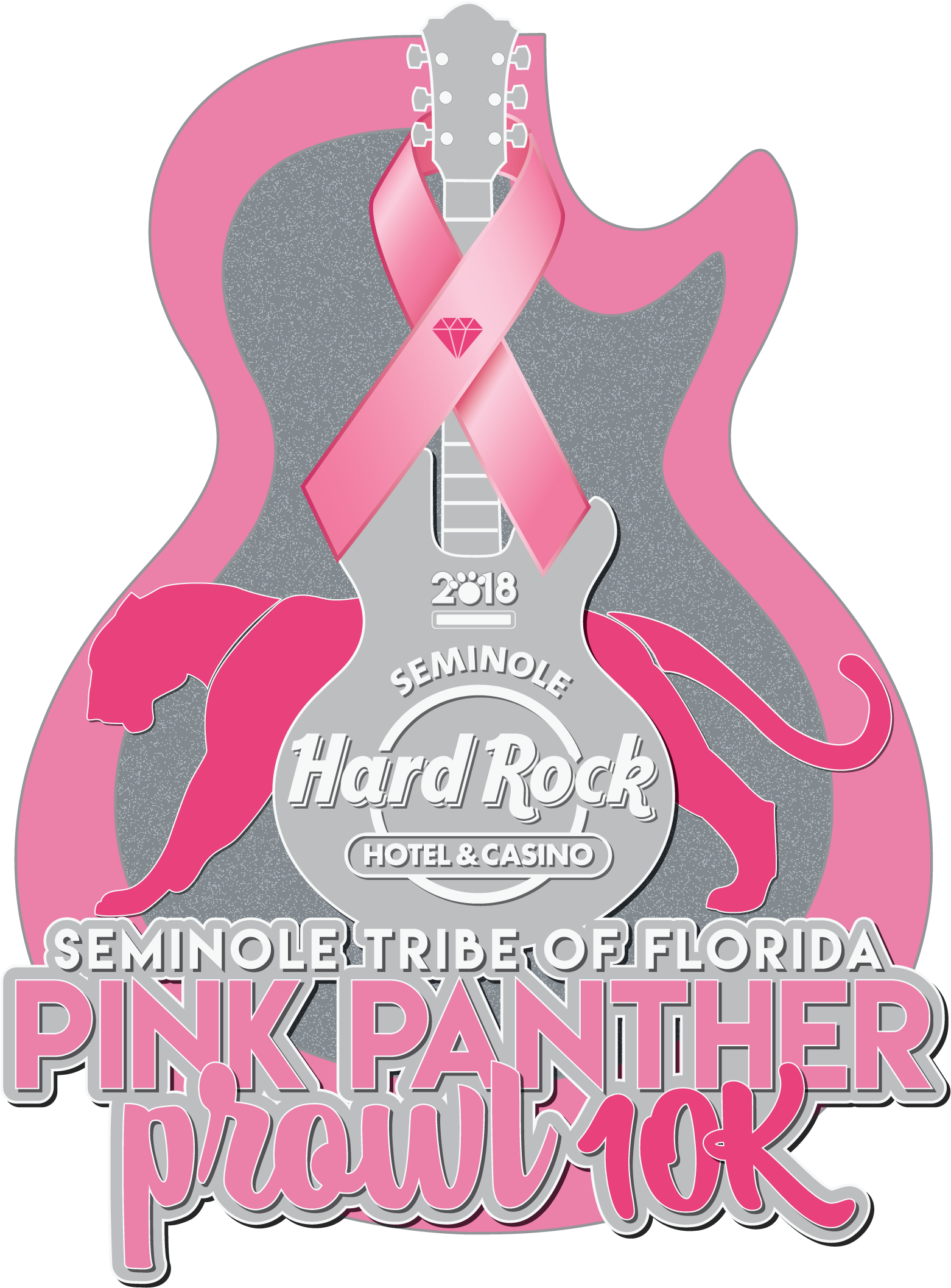 2nd Annual Hard Rock Half Marathon & Pink Panther Prowl - Hard Rock Hotel (1784x2207), Png Download