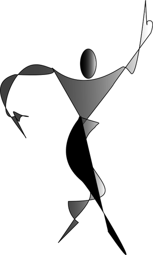 Expressionist Silhouette Of Dancing Woman Vector Clip - Simbolo Da Dança Png (300x500), Png Download