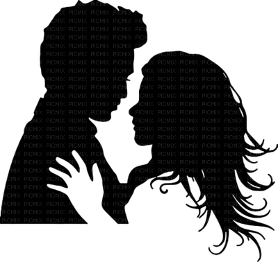 Couple Silhouette - Bella And Edward Silhouette (400x378), Png Download