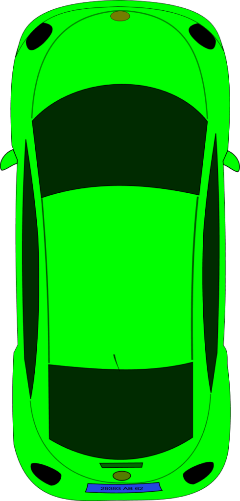 45 Top View Of Car Clipart Images - Green Car From Top (490x1024), Png Download
