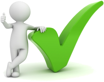 Green Tick With Man - Green Tick (400x300), Png Download