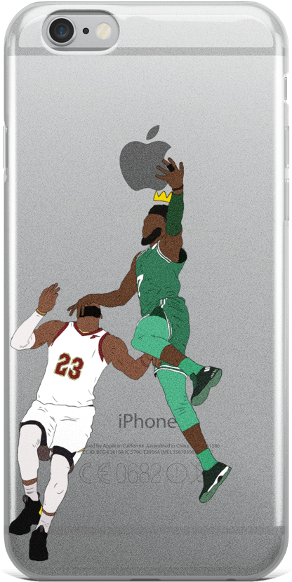 Jaylen Over Lebron Dunking Apple Logo Iphone Case (all - Apple Sign Iphone Cases (1000x1000), Png Download