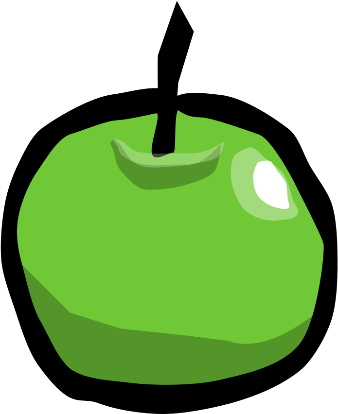 Apple Clip Art Free Vector 4vector - Cartoon Apple (480x589), Png Download