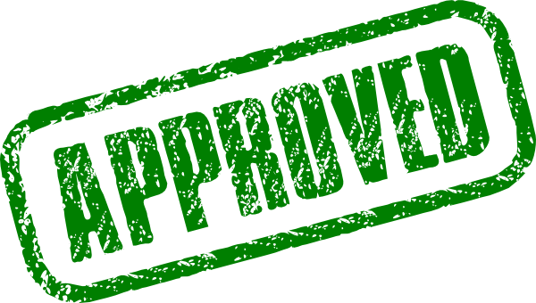 Green Tick Clipart Approval - Green Approved Stamp Png (600x340), Png Download