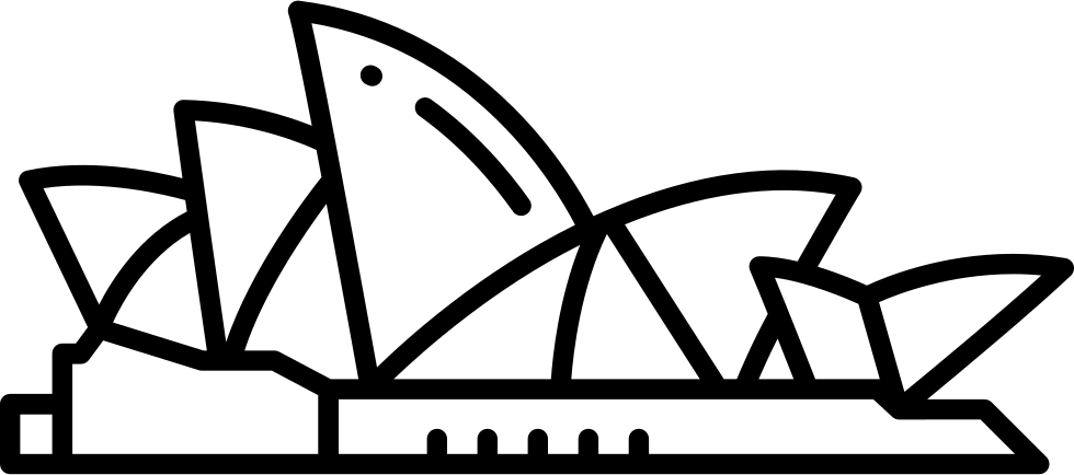 Sydney Opera House Clipart Png - Sydney Opera House Outline (980x434), Png Download