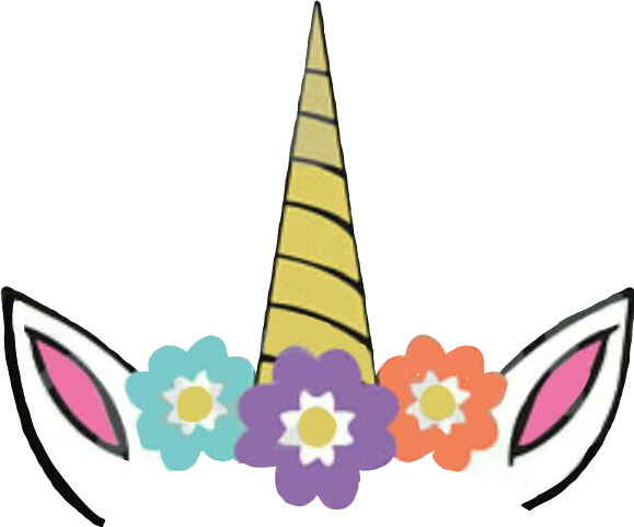 Unicorn Unicornio Corona Unicorncrown Flowers Flores - Corona De Flores De Unicornio (579x481), Png Download