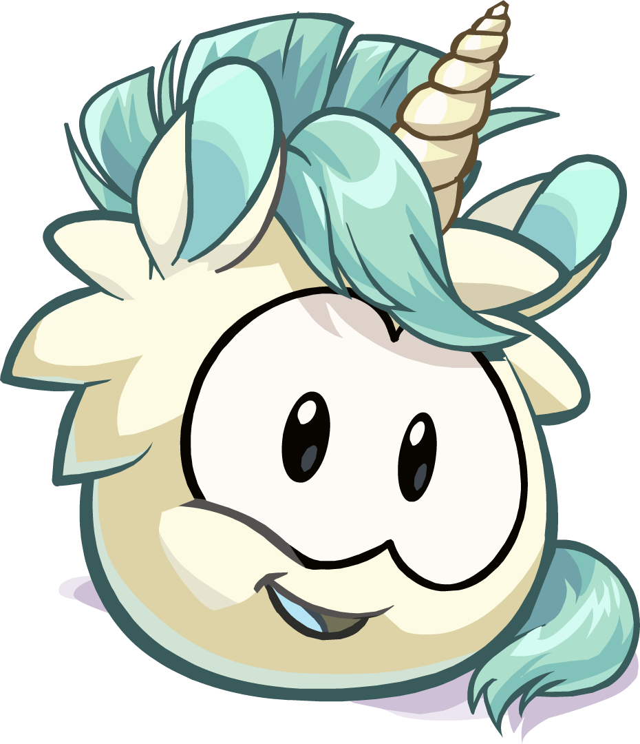 Unicorn Puffle Artwork - Imagens Do Club Penguin Puffles (930x1080), Png Download