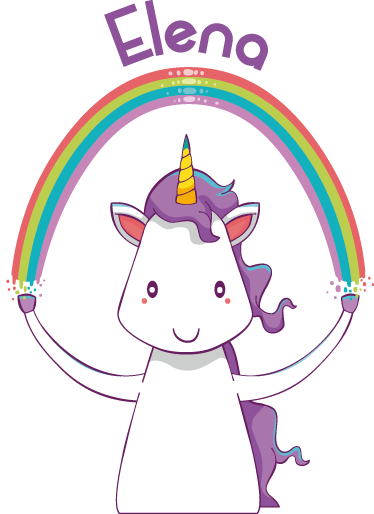 Vinilo Unicornio Y Arcoiris Personalizable - Foda Se Camisetas (374x514), Png Download