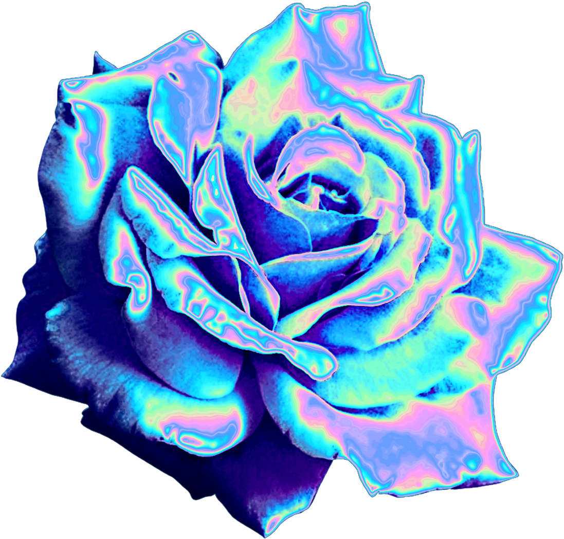 Top 10 Holographic Flowers - Holographic Tumblr Stickers Png (1280x1280), Png Download