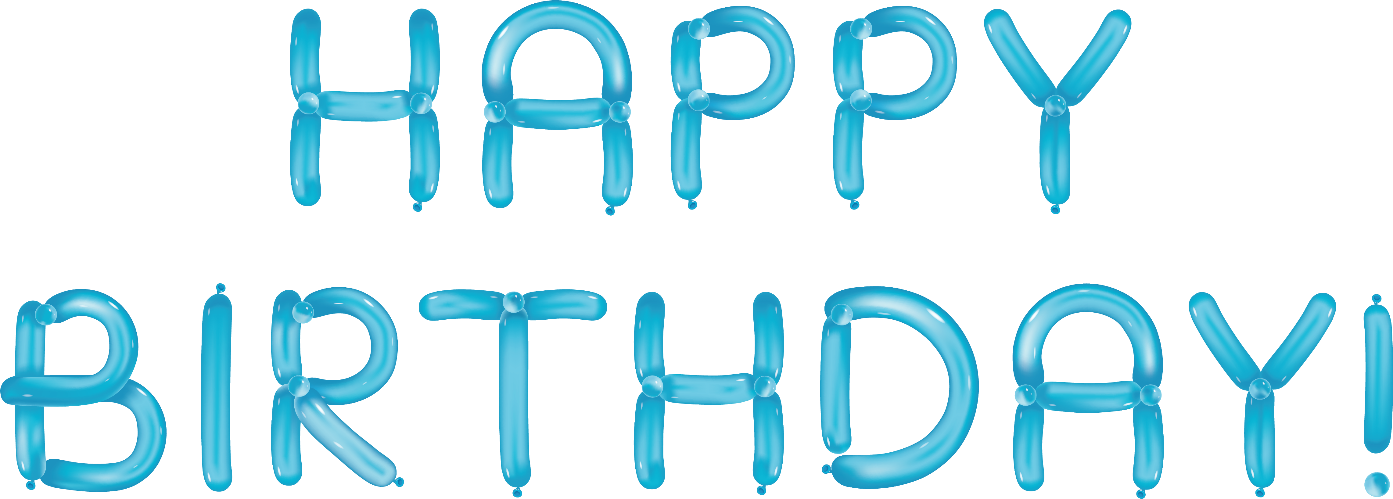 Svg Free Download Happy Birthday With Balloons Transparent (4862x1883), Png Download