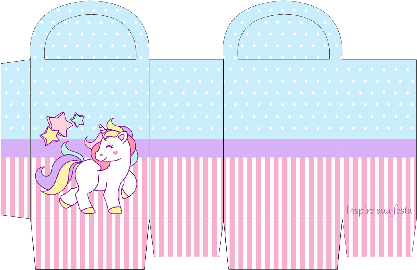 Kit Festa Unicórnio Para Imprimir Grátis - Unicorn Paper Bag Printable (1500x1060), Png Download