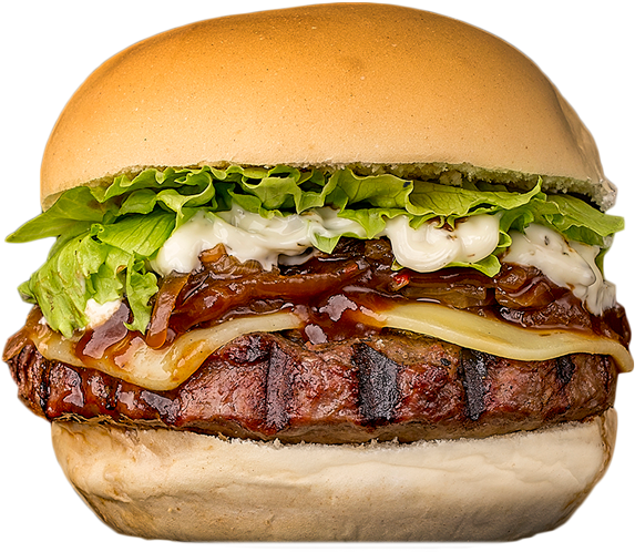 Nosso Barney's Burger É O Burger Mais Pedido De Todos - Hamburguer Artesanal Png (593x510), Png Download