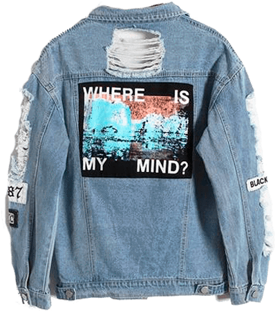 Itgirl Shop Where Is My Mind Denim Jean Back Jacket - Where's My Mind Denim Jacket (460x460), Png Download