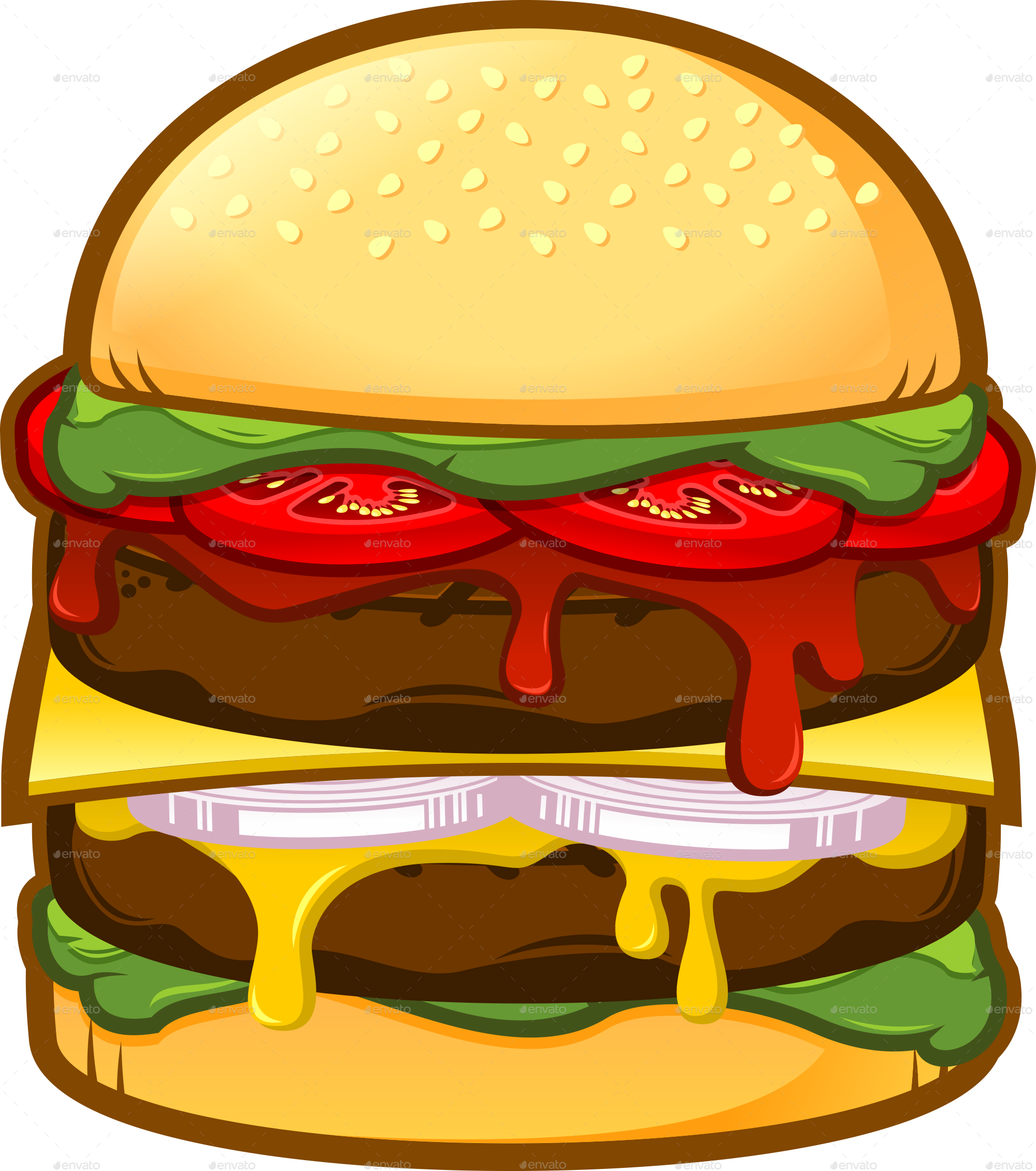 Hamburger Clipart Part - Big Burger Clipart Png (2000x2261), Png Download