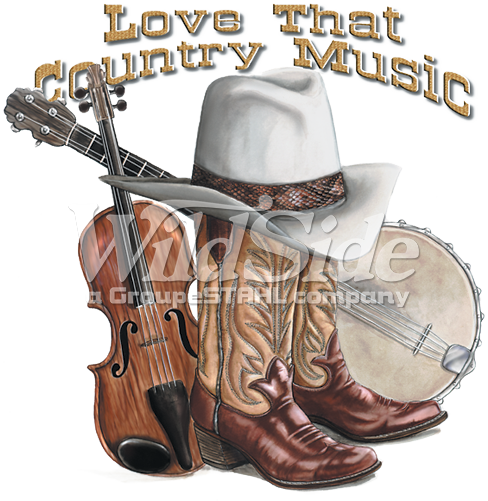 Boots, Hat, Banjo, & Fiddle - Country Boots & Hat Png (488x501), Png Download