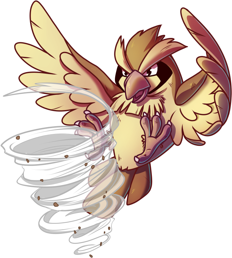 #016 Pidgey Used Gust And Sand Attack - Pokemon Pidgey Art (825x860), Png Download