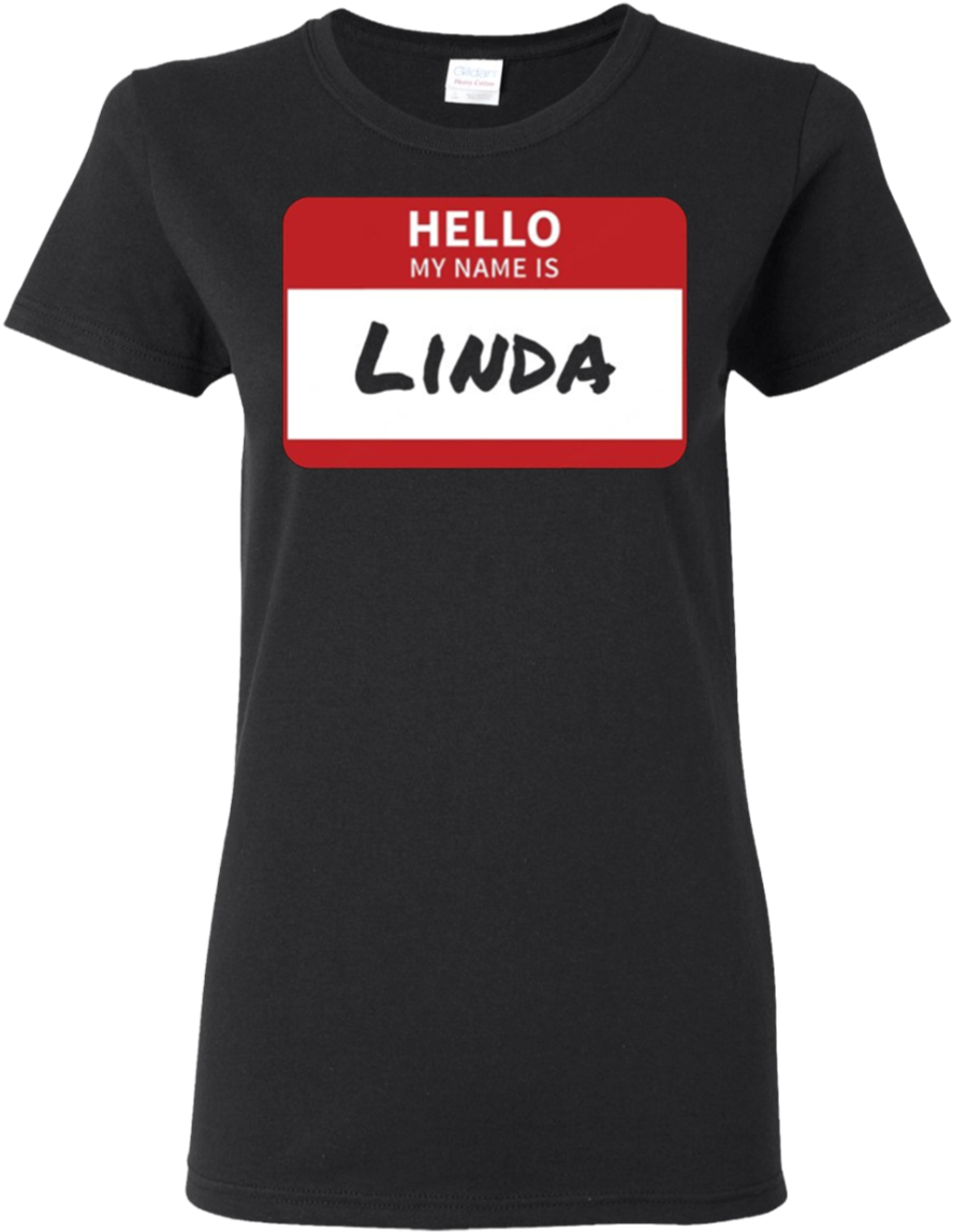 Linda Name Tag T-shirt Hello My Name Is Sticker - T Shirt Ellesse Noir (1155x1155), Png Download