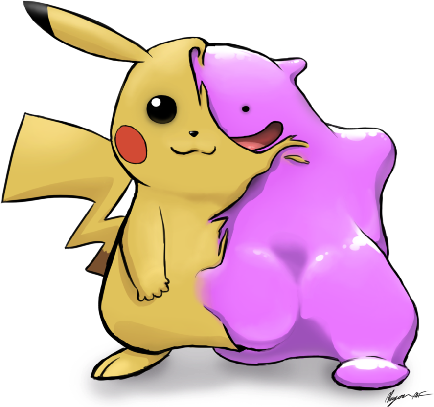 Pikachu Imposter By Morganicism-d5se80g - Ditto Turning Into Pikachu (907x881), Png Download
