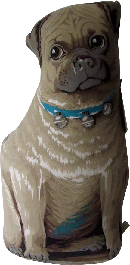 Vintage Rag Doll Pug Stuffed Doorstop Toy Works - Toy (878x878), Png Download