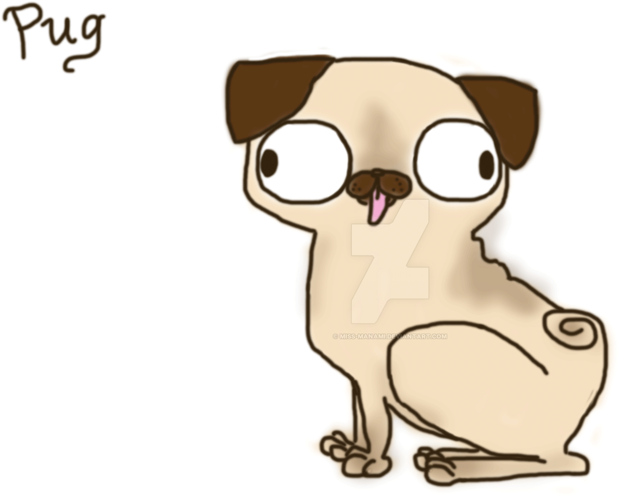 Drawing Bulldogs Pug Svg Black And White Download - Cartoon Pug Drawing (1600x1197), Png Download