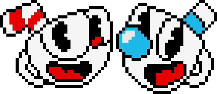 Cuphead Mugman - Cuphead Perler (890x430), Png Download