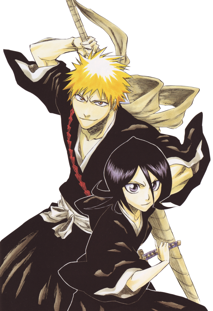 Bleach Png - Kurosaki Ichigo And Rukia (740x1080), Png Download