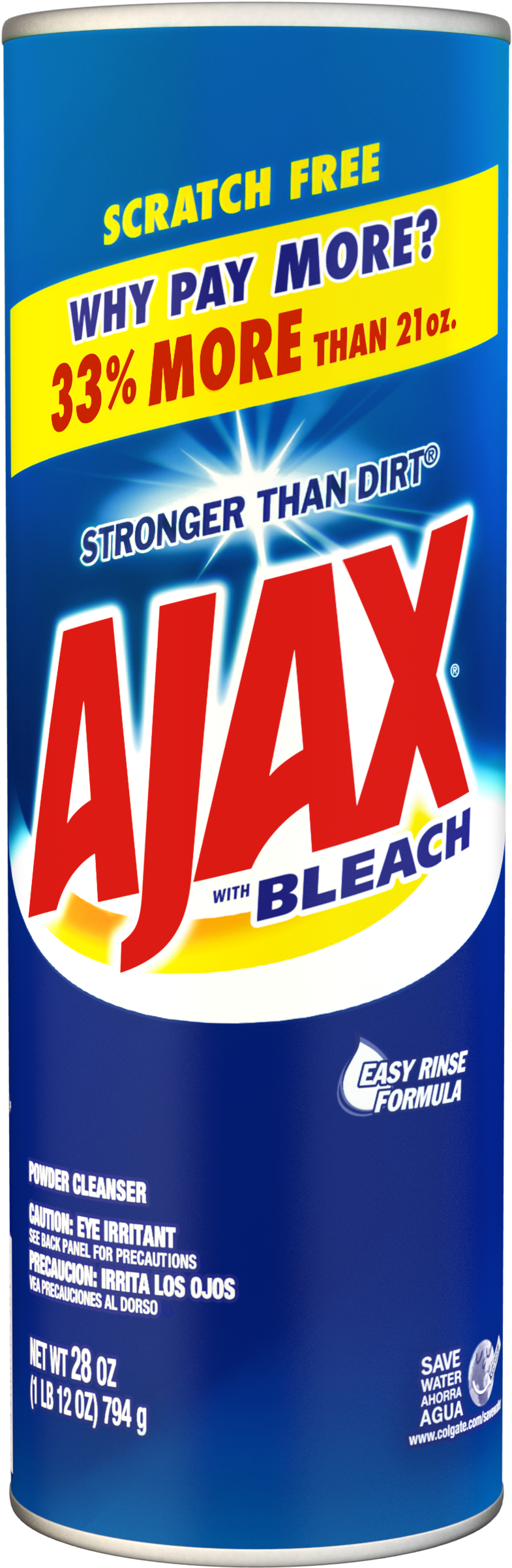 Ajax Multi-purpose Cleaner, Powder Cleanser With Bleach - Ajax Powder (2500x2500), Png Download