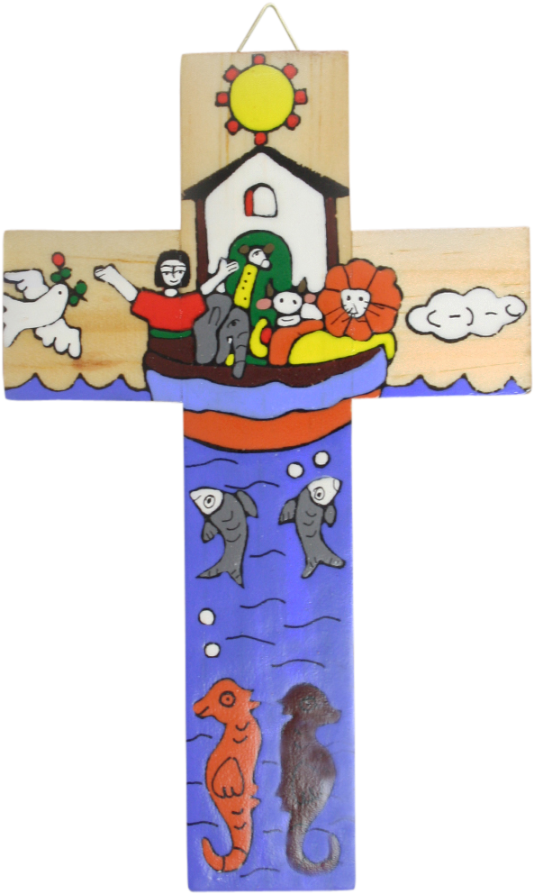 Wood Cross Noahs Arch - Kinderkreuz Arche Noah Aus El Salvador 15 X 9 Cm (791x1063), Png Download