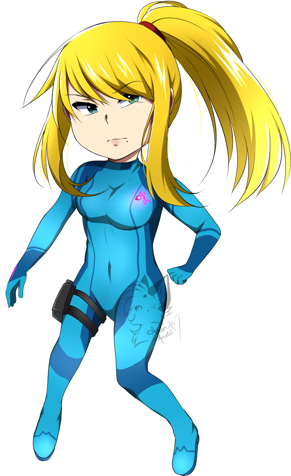 Zero Suit Samus By Crowzperch On Deviantart - Zero Suit Samus Chibi (927x1517), Png Download