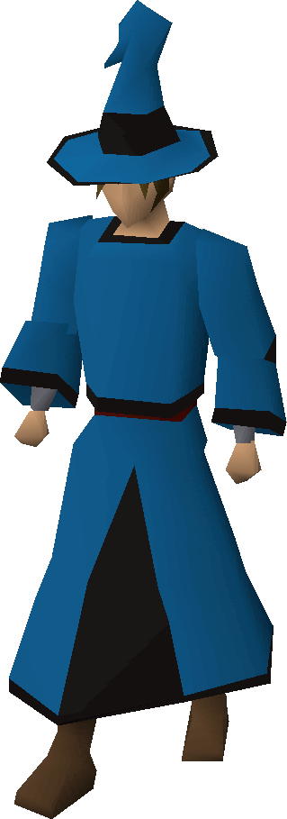 Blue Wizard Hat T Old School Runescape Wiki Fandom - Osrs Black Wizard G (319x909), Png Download