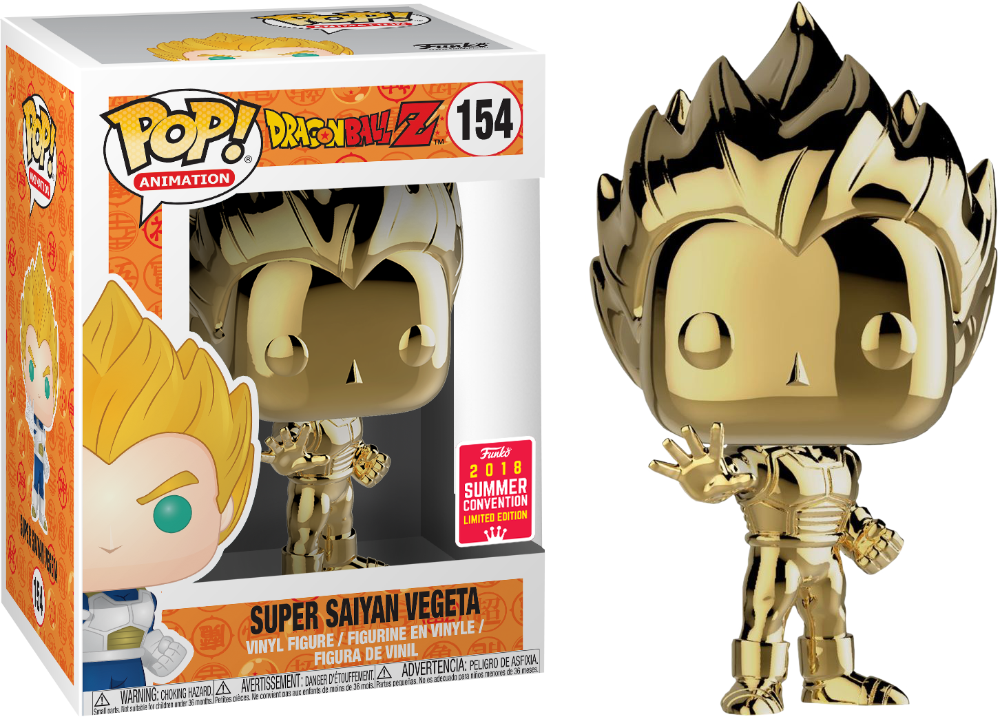 Super Saiyan Vegeta [summer Convention] - Gold Vegeta Funko Pop (1452x1044), Png Download