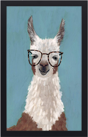 Llama Specs I - Canvas Print (550x550), Png Download