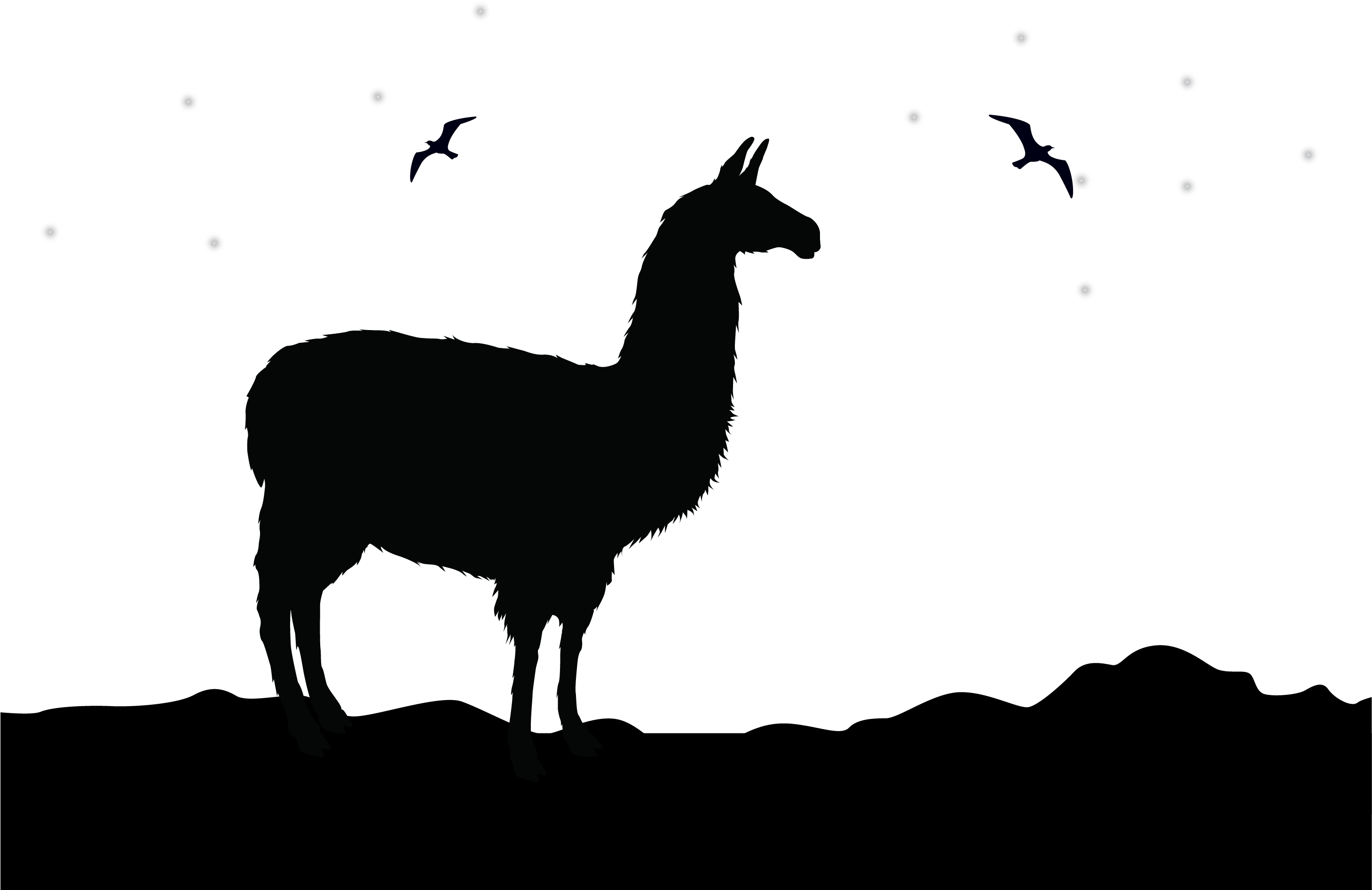 Alpaca Llama Logo Clip Art - Alpaca Silhouette (2917x1907), Png Download