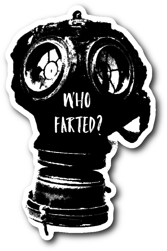 Who Farted Gas Mask Sticker - Maskeli Adam Png (1064x1064), Png Download