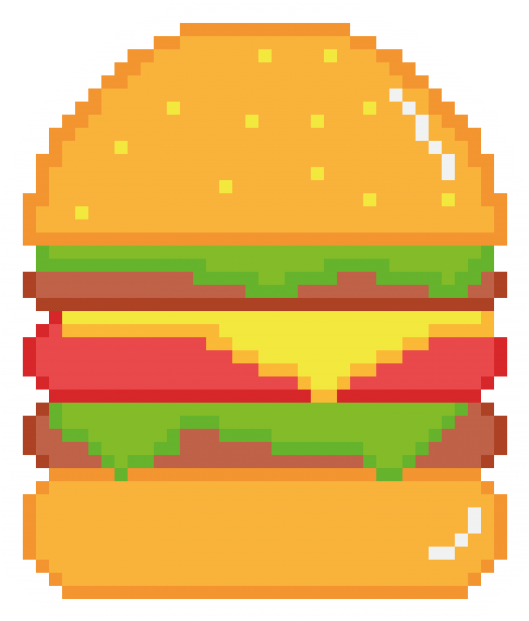 Pixel Hamburger Icon - Perle A Repasser Casque Moto (866x650), Png Download