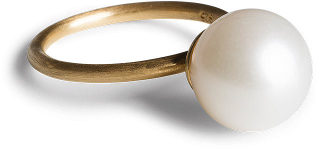 Jane Kønig Großer Perlenring Aus Vergoldetem Silber (843x859), Png Download