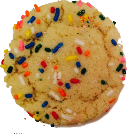 Sugar Cookie With Sprinkles - Sugar (415x438), Png Download