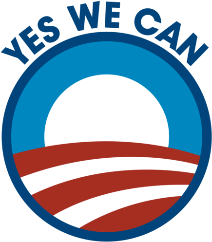 Barack Obama T-shirt - Obama Logo Yes We Can (435x497), Png Download
