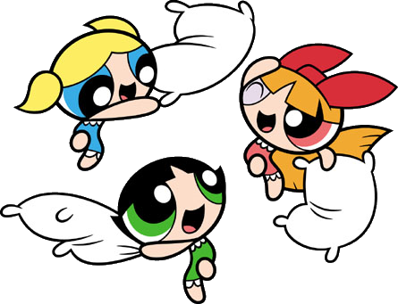 Posted 5 Years Ago With 1,233 Notes - Powerpuff Gırls Pillow Fight (445x341), Png Download