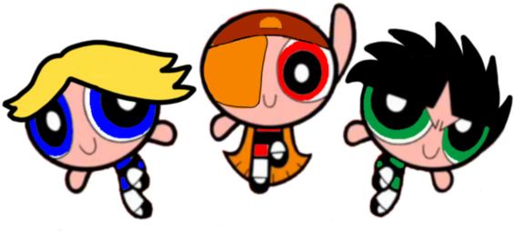 The Rowdyruff Girls - Las Chicas Superpoderosas Para Colorear (640x375), Png Download