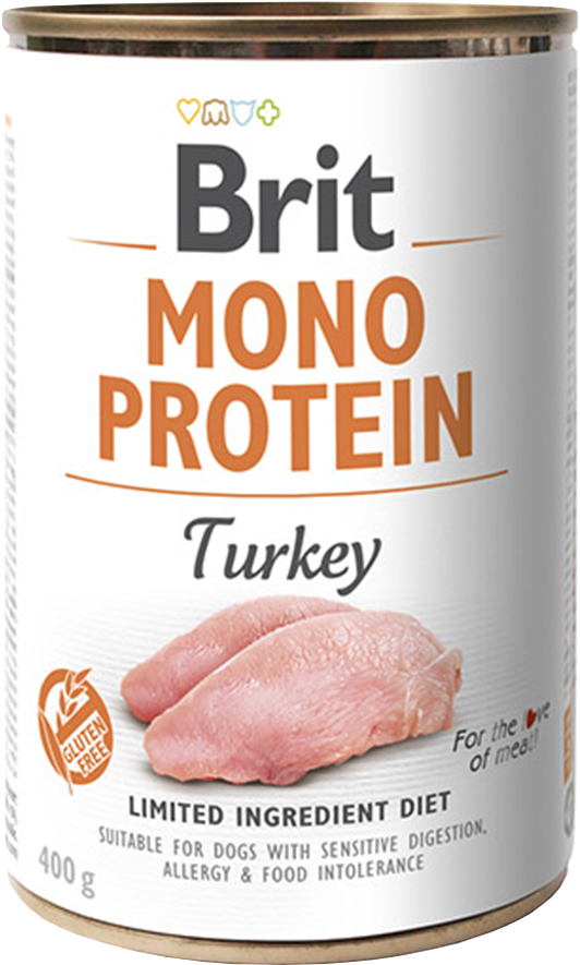 100% Pure Turkey Protein - Brit Care Mono Protein Dog Canned (1200x1600), Png Download