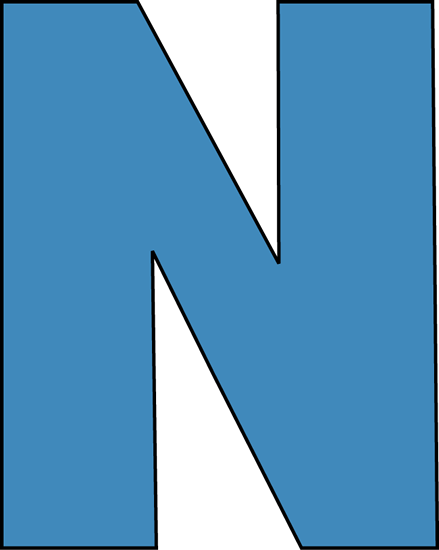 Vector Royalty Free Stock Blue And Green Alphabet - Clip Art Letter N (439x550), Png Download
